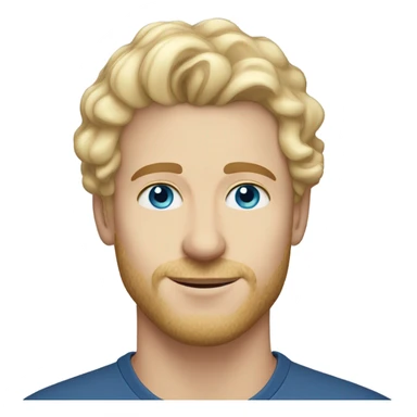 3/4 profile light curl blonde 30yo man blue eyed pale skin sticker