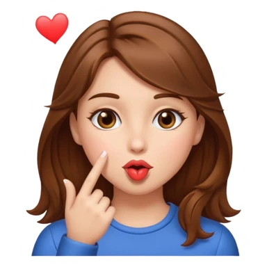 Brown hair girl blowing a kiss sticker