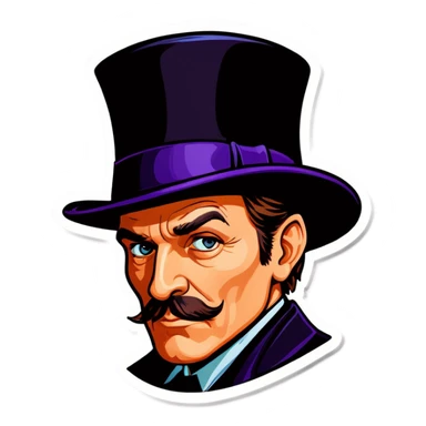 Detective with a tophat sticker