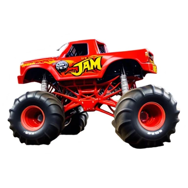 El Toro Loco - Monster Jam (Model Year: 2022) (Iconic colour: Red with horns) - An eye-catching monster truck with a wild, rebellious design in bold red. Include stylized, large horn graphics and aggressive facial elements that evoke a bull-like, ferocious appearance, exuding daring and unstoppable force. sticker