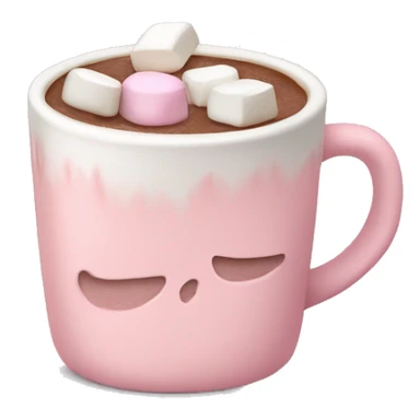 Light Pink mug of hot chocolate with marshmallows  sticker