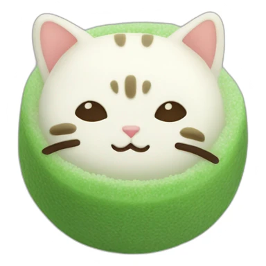 green rice cake mochi cat sticker