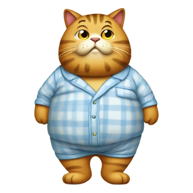 Fat cat in pajamas  sticker