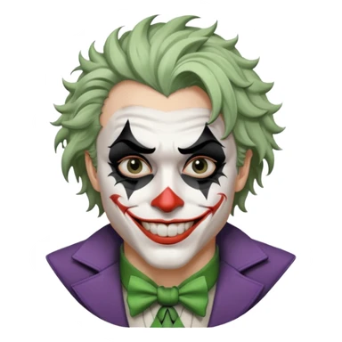 man with black and white joker makeup sticker