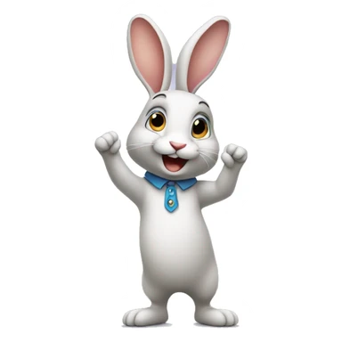 happy rabbit stands on two legs sticker