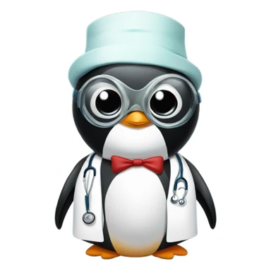 Penguin with a doctors mask  sticker