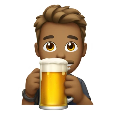 Drinking beer sticker