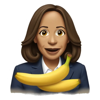 Kamala Harris eating a banana sticker