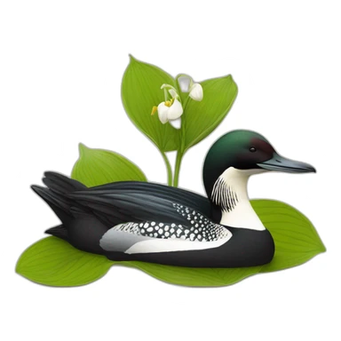 minnesota loon nestled in Cypripedium reginae sticker