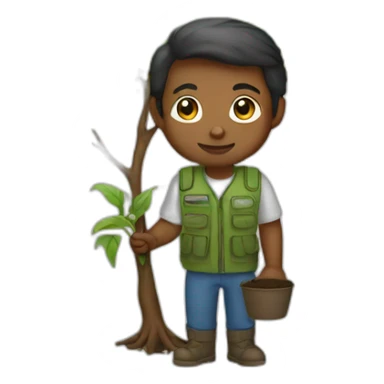 nature activist planting sticker