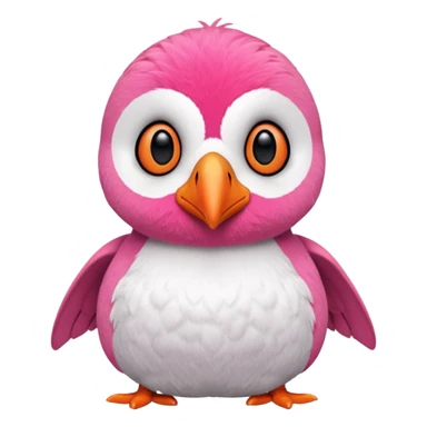 pink puffin stuffing sticker
