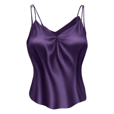 Realistic side view of a dark purple silk camisole blouse. sticker
