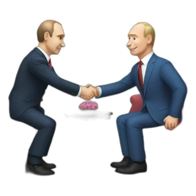 Vladimur putin shakes hand Patrick star sticker