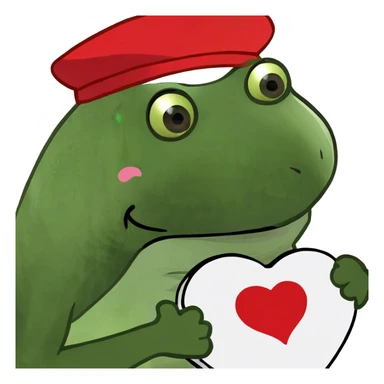 Begging with a heart sticker