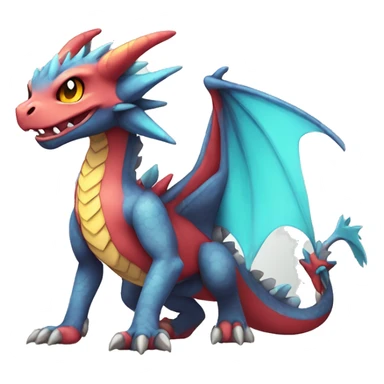 Kawaii Edgy Bright Dragon Pokémon Fakemon full body sticker