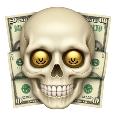 Money White Skull Emoji Face sticker