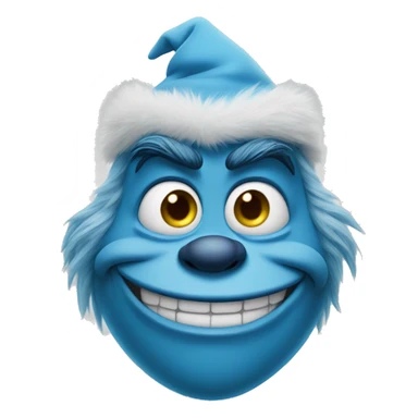 blue grinch smirking sticker