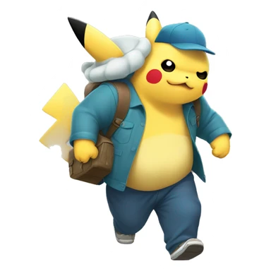 Pikachu carrying snorlax  sticker