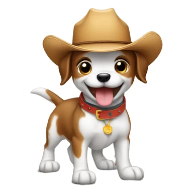puppy with cowboy hat dancing sticker