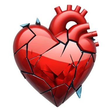 heart with a dark broken glass effect sticker