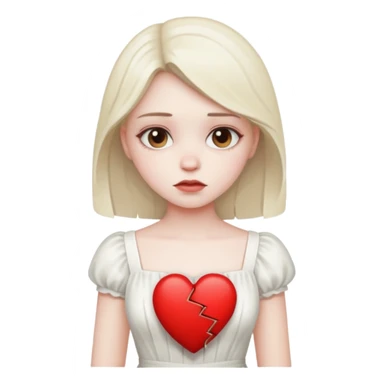 girl with broken heart sticker