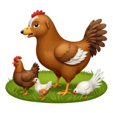 dog is eating hen sticker