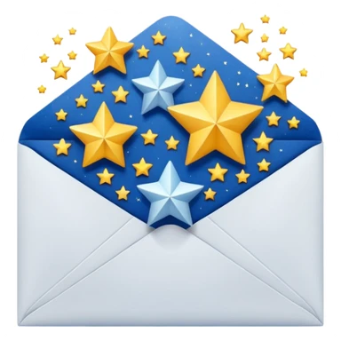 envelope with stars around it sticker