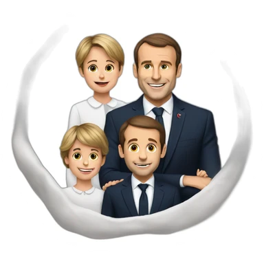 Macron avec enfants sticker