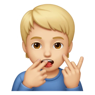 Que se muerda un dedo con cara de pícara  sticker