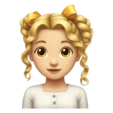 Girl with a cute ribbon on her hair  sticker