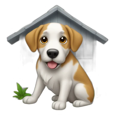 Hund auf haus sticker