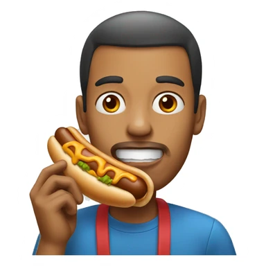 Man eating a hotdog sticker
