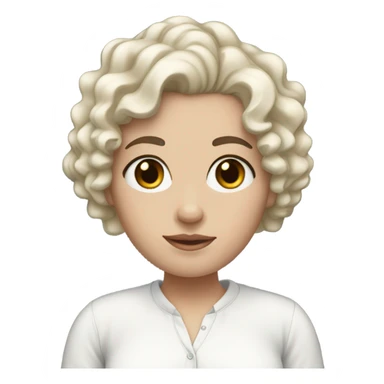 white girl with short curly hair blak sticker