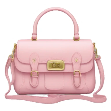 Realistic pastel pink designer satchel purse. sticker