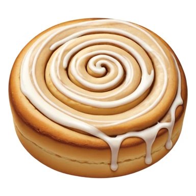 a cinnamon roll single layer cookie with only 2 swirls and full glaze sticker