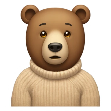Sleepy bear with sweater sticker