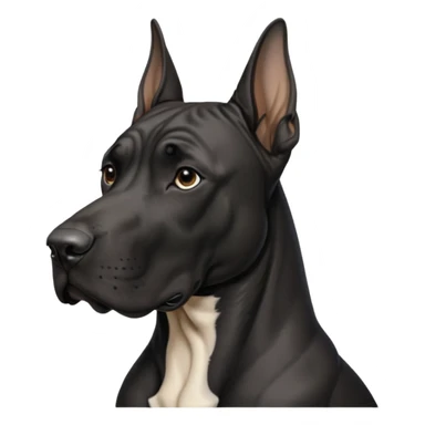 Black Male Great Dane  with no white and has cropped ears in a show stance sticker