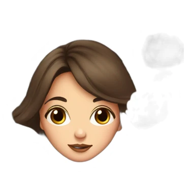 brunette girl smells flowers peonies sticker