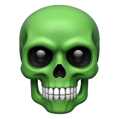 green skull emoji but intentionally low quality sticker