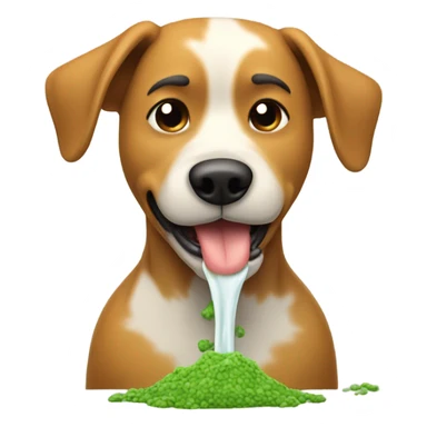 A dog throwing up  sticker