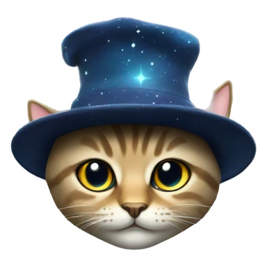 galaxy cat with hat sticker