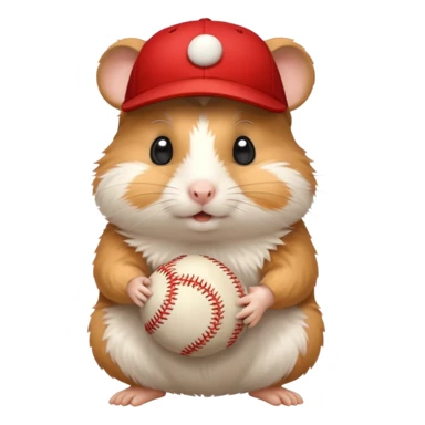 Hamster playing baseball sticker