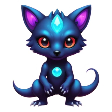 Epic Edgy Cute Colorful Vibrant Dark Nebula Modern Vernid-Protogen-creature-animal, full body sticker