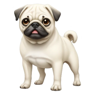White pug sticker