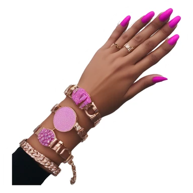 Dark hand luxury bracelet pink nails sticker