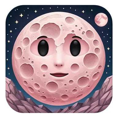 pastel pink moon scenery  sticker