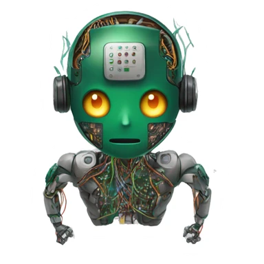 Deku cyborg with circuits and wires  sticker
