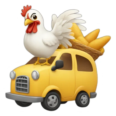 pollito manejando carro sticker