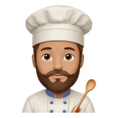 Pastry chef whith long brown hair and beard sticker