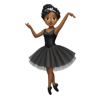 una bailarina blanca con traje negro, una peineta en la cabeza y en una pose sticker